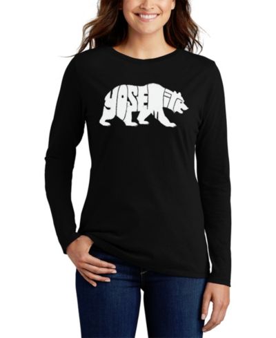Женская футболка LA Pop Art Yosemite Bear Word Art Flowy