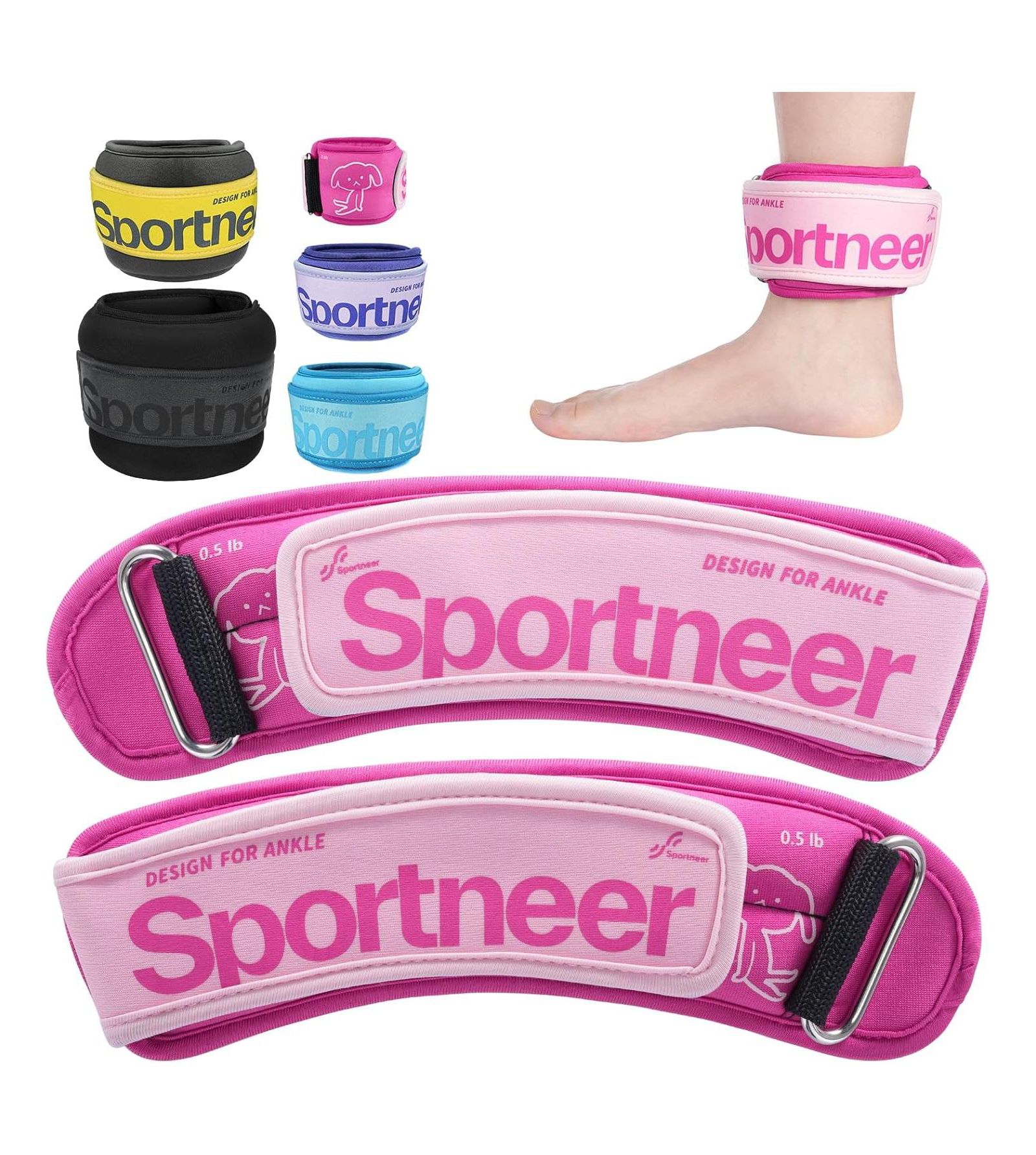 Sportneer Ankle Pair Adjustable Wrist Leg Arm Weights for Women Men Kids Jogging Running Walking Fitness Gym Workout