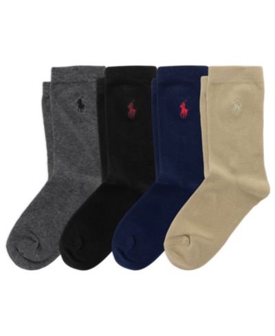 Детские хлопковые носки Polo Ralph Lauren Crew, 4-11, 4-Pack