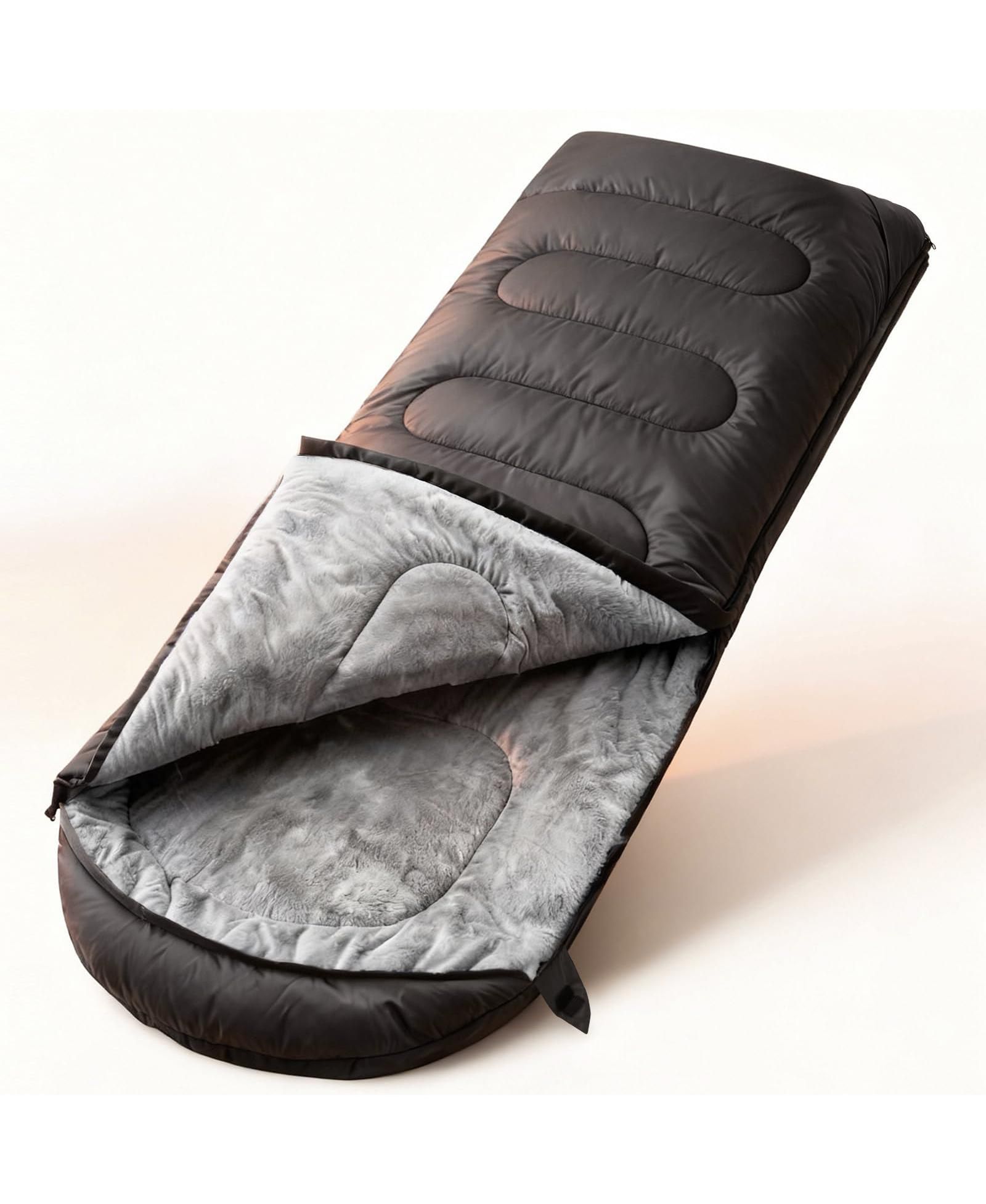 GNUADZ Sleeping Bag Plush Fleece Cold Weather Waterproof Portable Camping Hiking