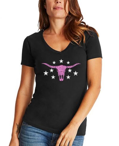Женская футболка LA Pop Art с принтом Cowgirl Cowskull