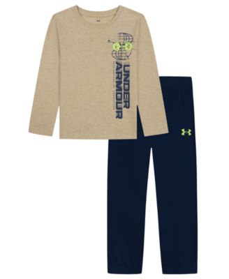 Under Armour детский комплект из футболки с длинным рукавом и брюк из хлопковой смеси, 2 предмета