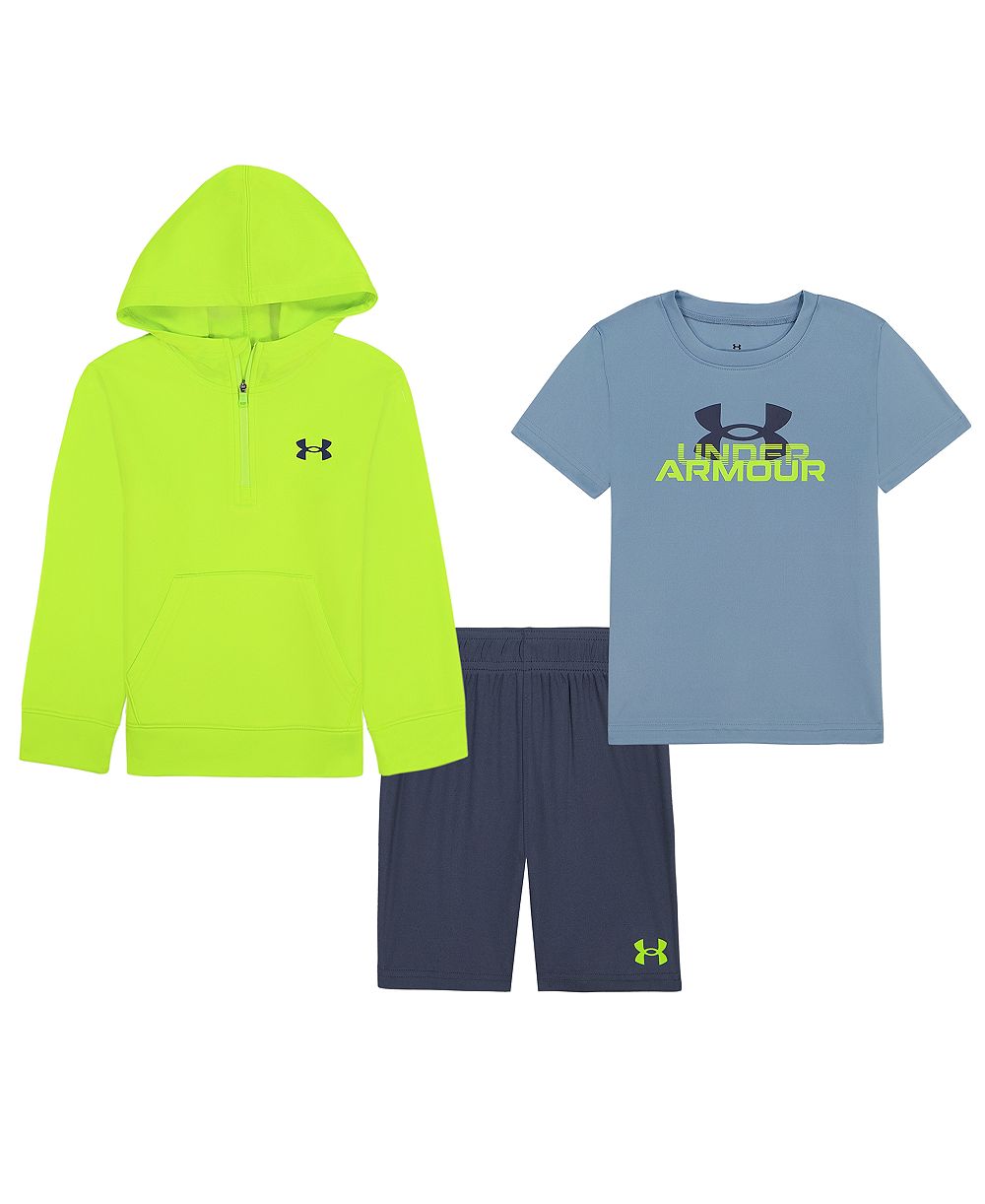 Under Armour детский комплект из худи на четверть молнии, футболки и шорт из пике-флиса для мальчиков 4-20 лет, 3 предмета