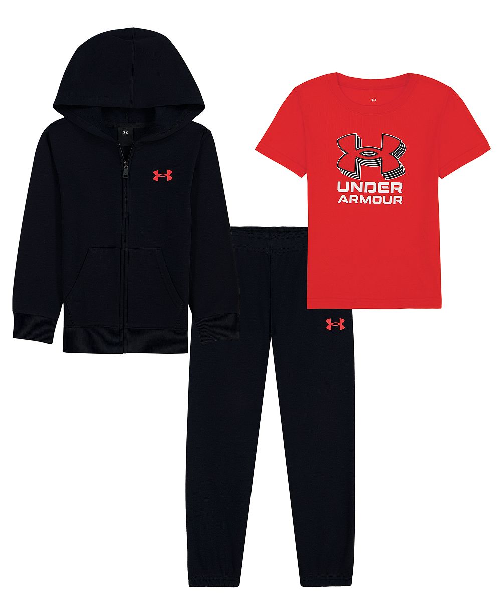 Under Armour набор из 3 предметов для мальчиков: худи с длинным рукавом, футболка и джоггеры