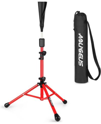 AOLIGEIJS Baseball Tee Batting Tee Softball Tee Portable Travel Hitting Tee,Easy Adjustable Height,Stable Tripod Stand