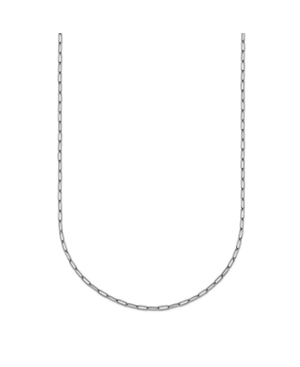 Curata Jewelry Solid 950 Platinum 1.4mm Thin Paperclip Chain Necklace 16-24 Inch Chain Necklace