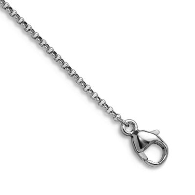 Curata Jewelry Ожерелье из платины 950 1.3mm Polished Rolo Chain 16-24 Inch