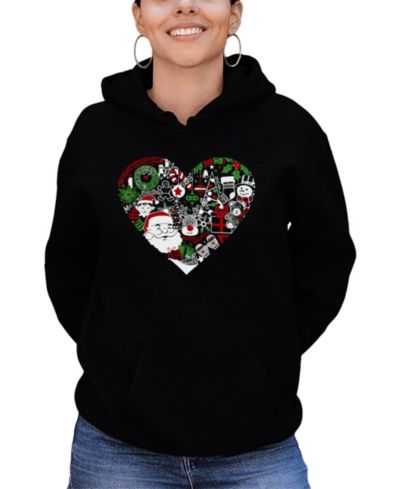 Женское худи LA Pop Art Christmas Themed Heart Word Art