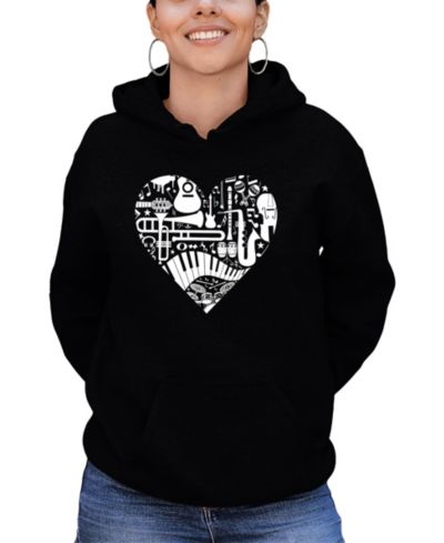 Женское худи LA Pop Art Musical Instrument Heart Word Art