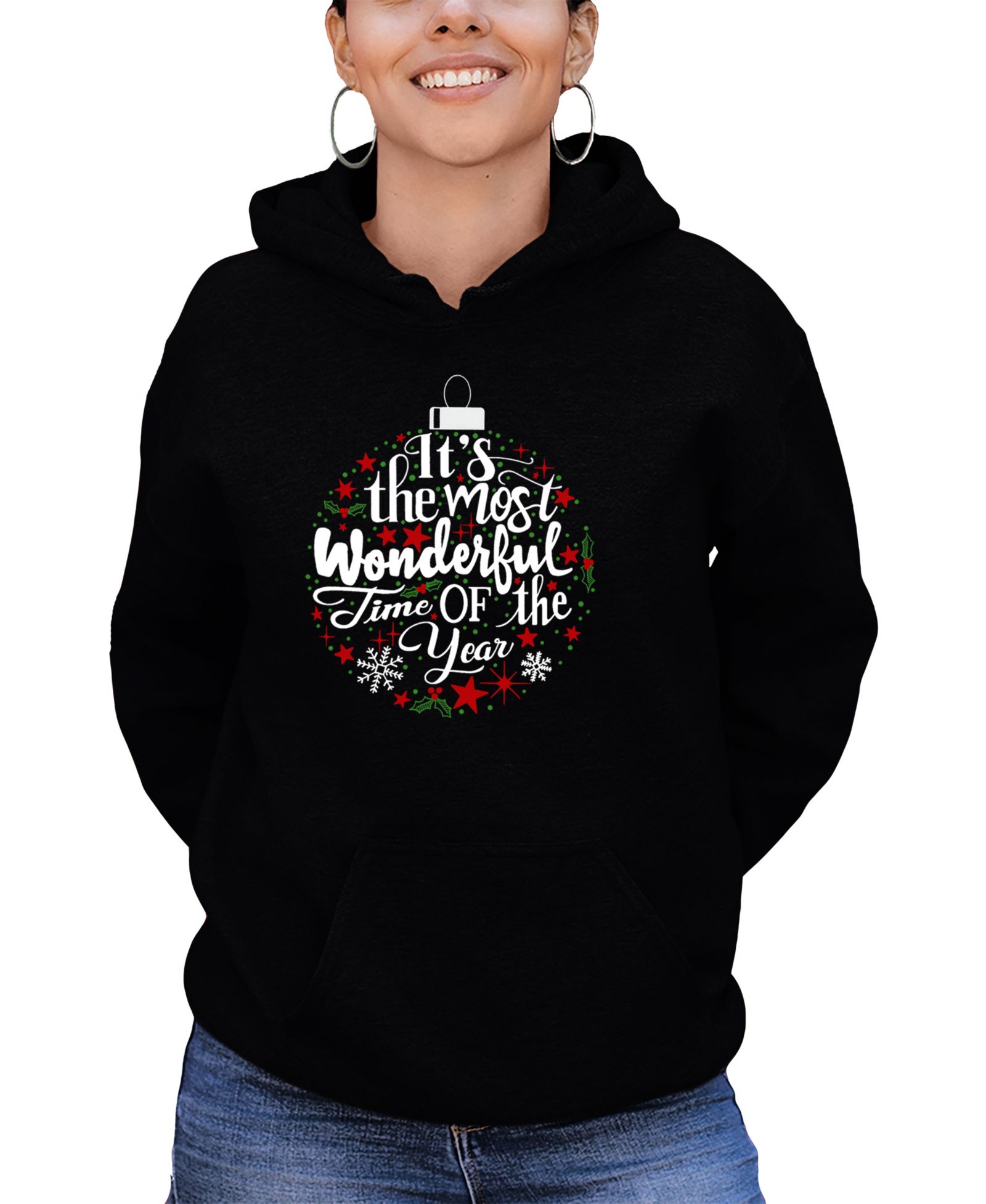 Женский свитшот LA Pop Art Christmas Ornament Word Art Hooded