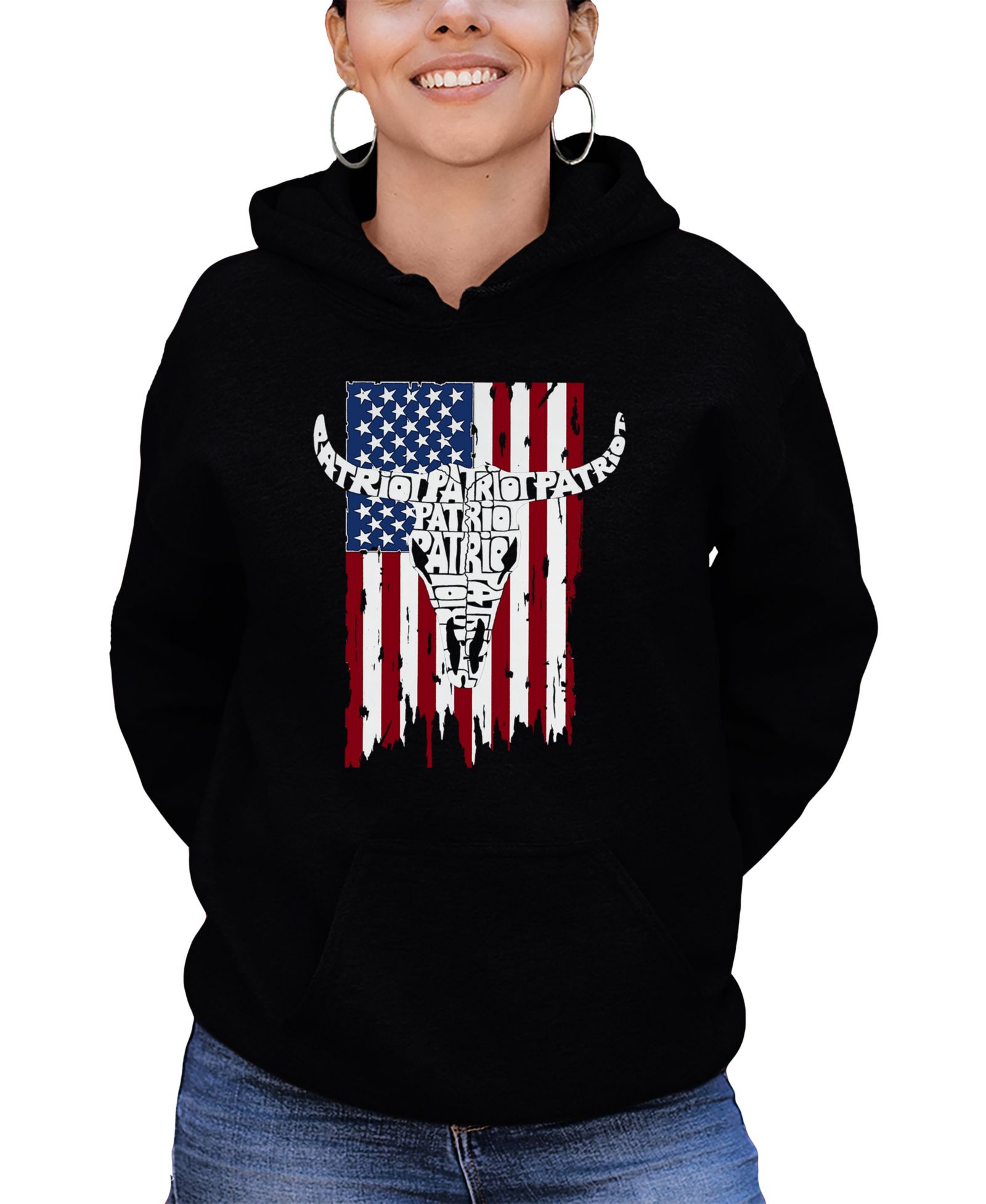 Женское худи LA Pop Art Patriot Flag Word Art