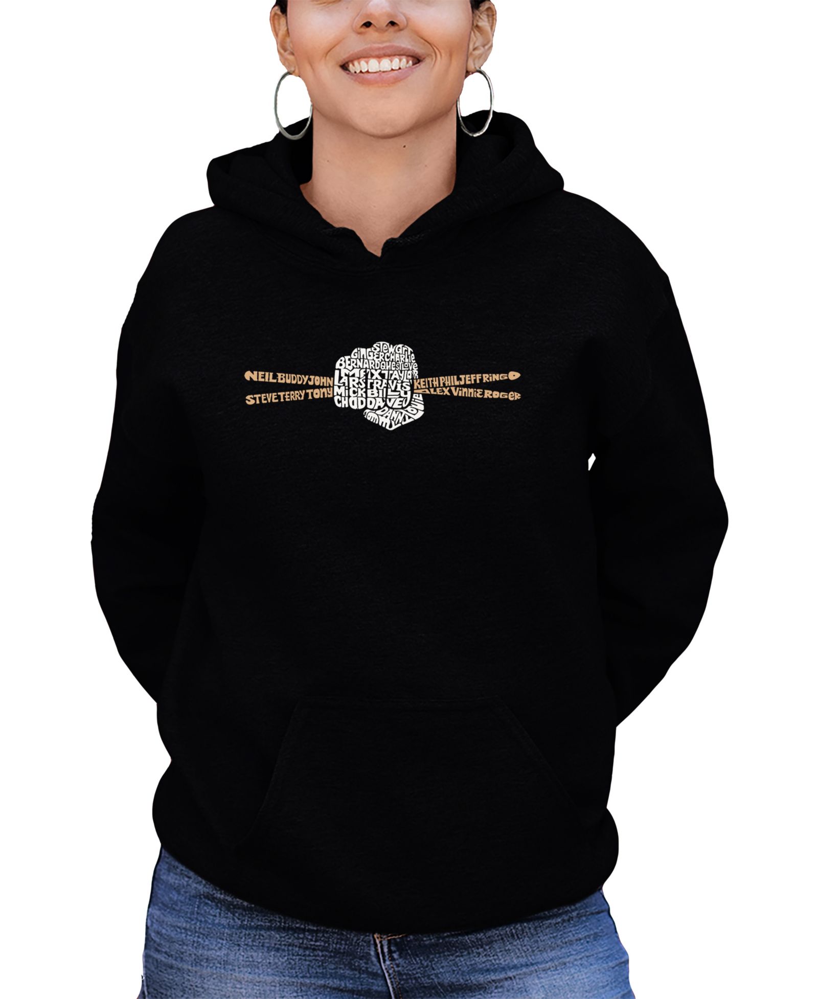 LA Pop Art Women's Drumsticks Word Art Худи