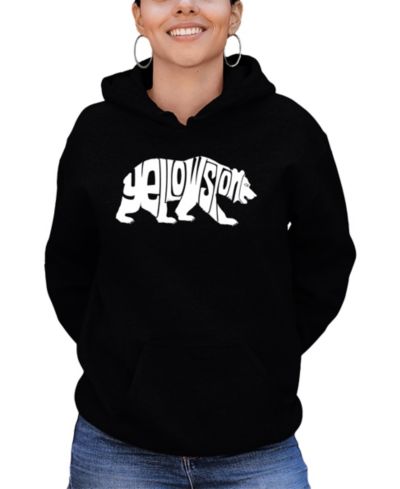 Женский свитшот LA Pop Art Yellowstone Bear Word Art Hooded