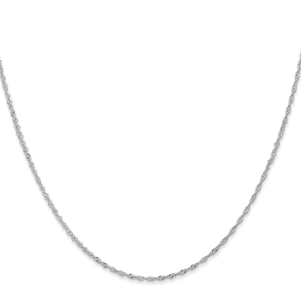 Ожерелье Curata Jewelry Solid 950 Platinum 1.1mm Singapore Chain 16-24 Inch