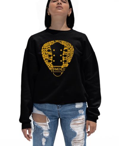 Женское свитшот LA Pop Art Guitar Pick Genres Word Art