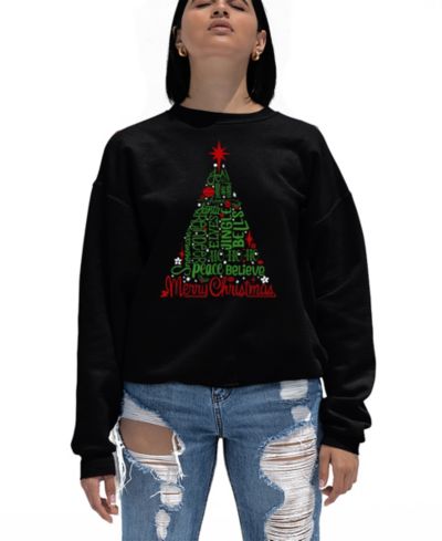 Женская толстовка LA Pop Art Holiday Christmas Tree Word Art Crewneck