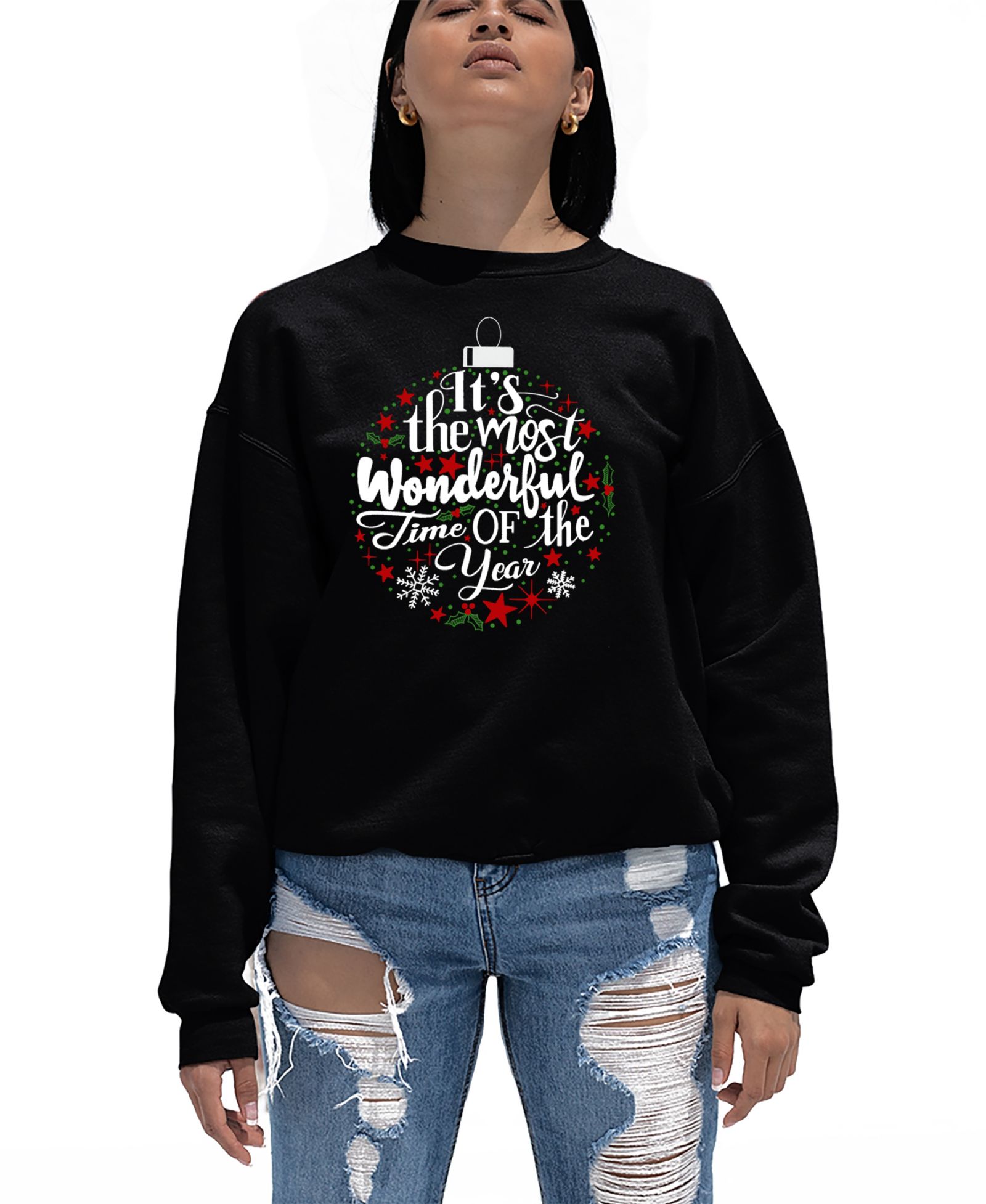 Женская толстовка LA Pop Art Christmas Ornament Word Art