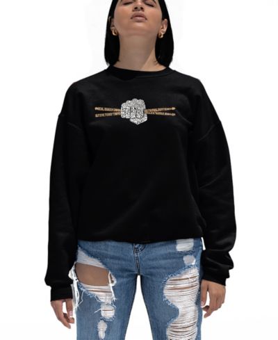 Мужская свитшот-толстовка LA Pop Art Women's Drum Sticks Word Art Crewneck