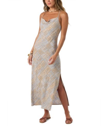O'Neill Women's Viscose Holly Stripe Side Slit Dress