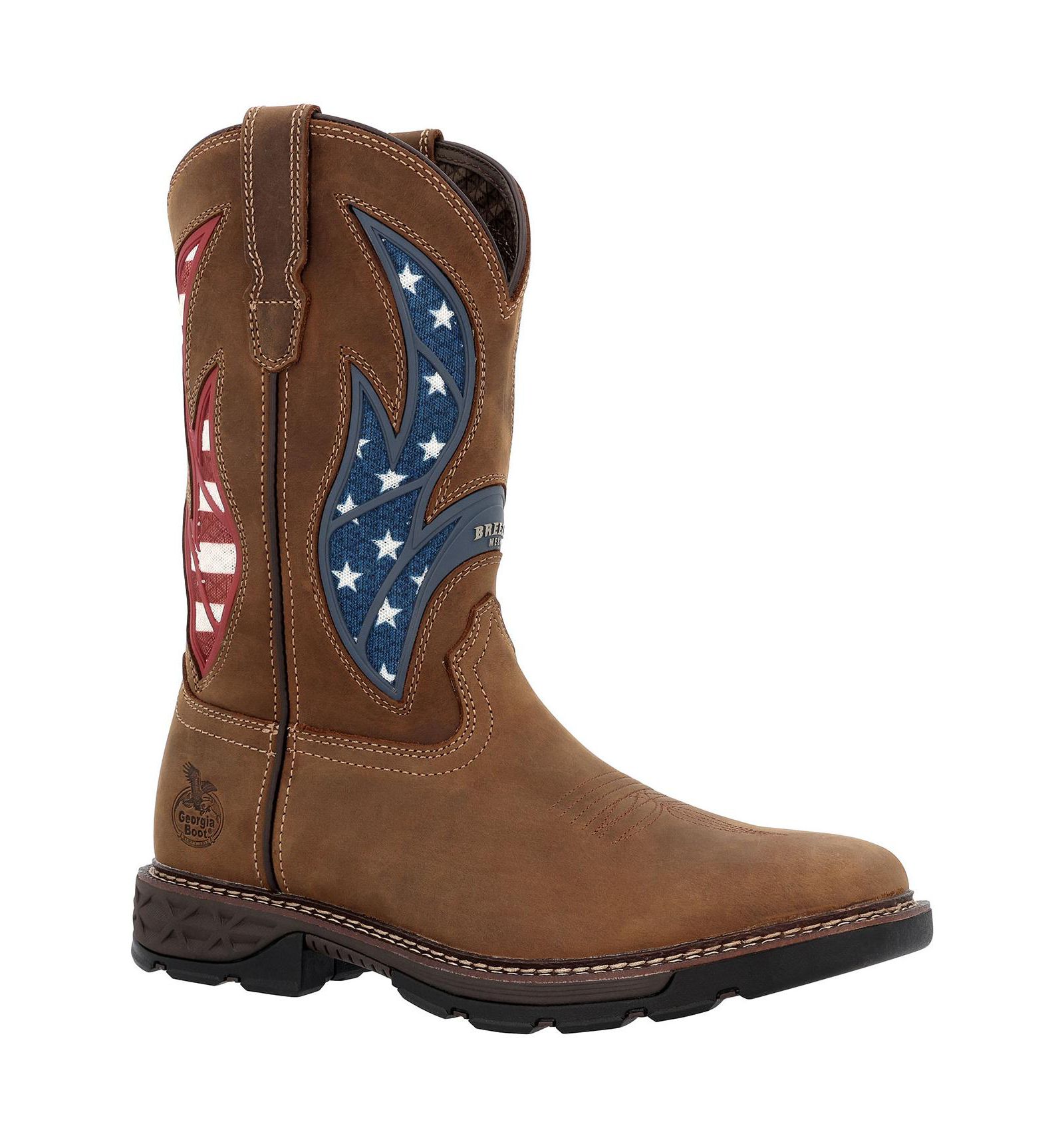 GEORGIA BOOT Men's Carbo-Tec FLX 11" Patriotic Pull-On Work Boot