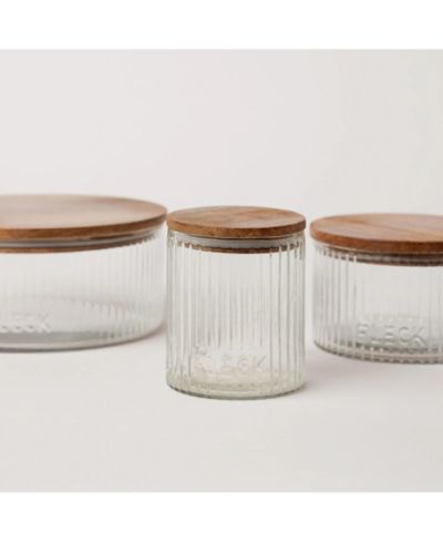 Набор стеклянных банок Fleck Fluted Glass Storage Jars - 3 шт