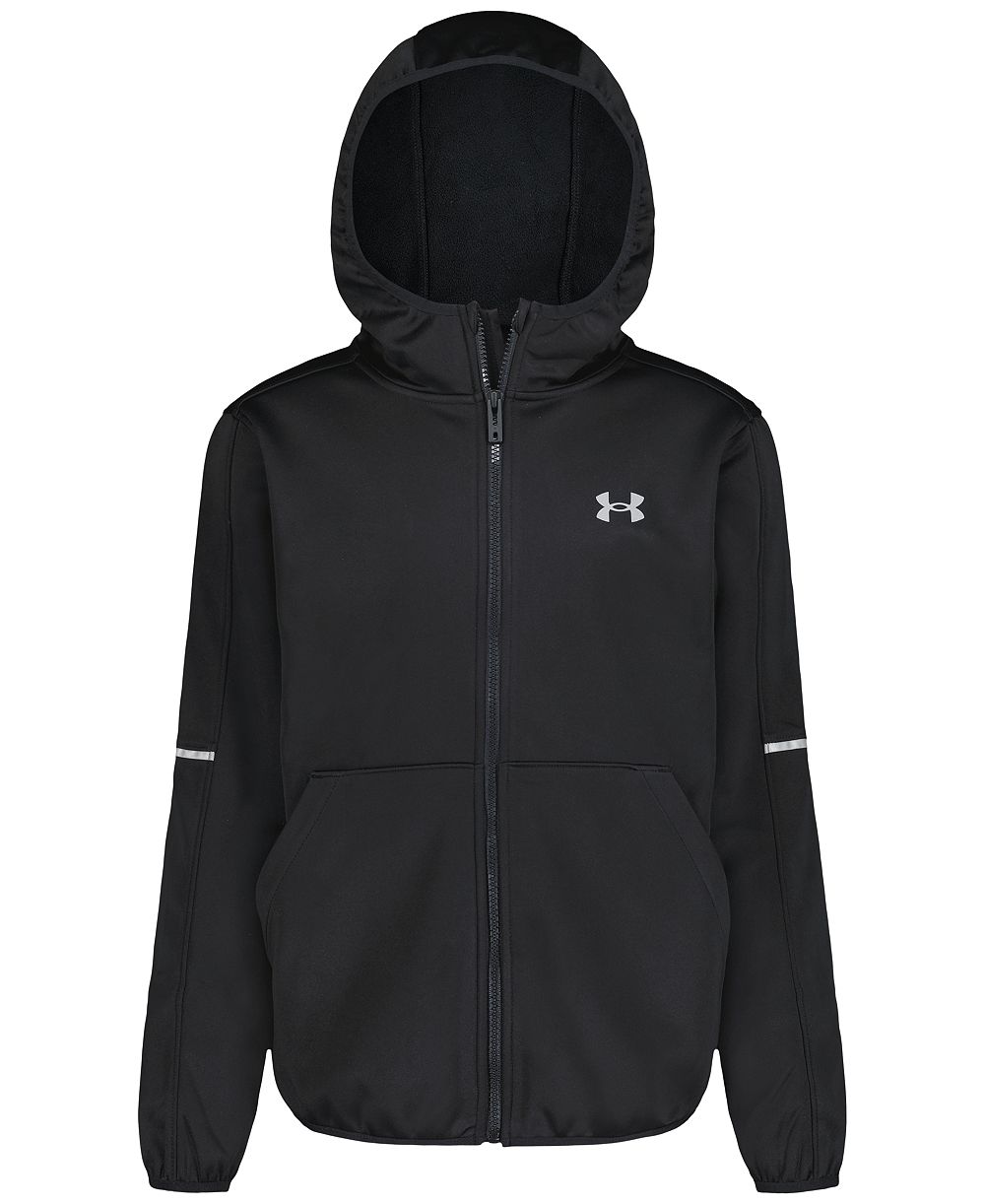 Under Armour Boys' 8-20 Solid Logo Full-Zip Windproof Hooded Jacket