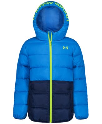 Under Armour Boys' 8-20 Solid Logo Full-Zip Puffer Hooded Jacket