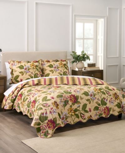 Waverly Laurel Spring Cotton 3-Piece Quilt Set, King
