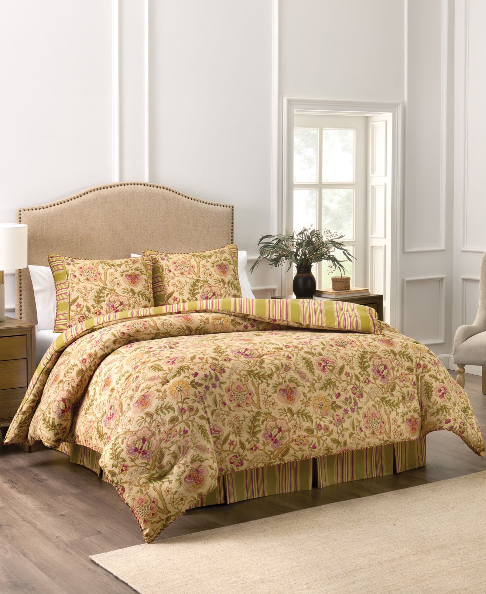 Waverly Imperial Dress Cotton 4-Piece Comforter Set, King