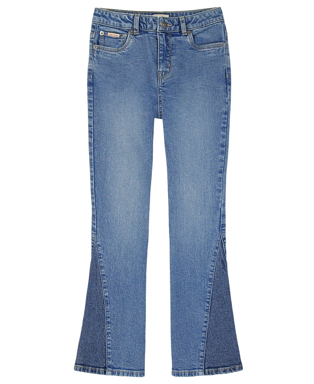 Calvin Klein Girls' 7-16 2-Tone Flared Denim Jeans