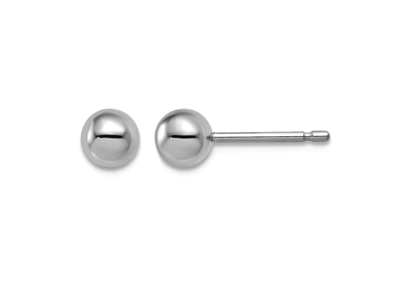 Curata Jewelry Solid 950 Platinum Classic Ball Stud Earrings