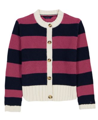 Детский свитер Tommy Hilfiger с длинным рукавом и полоской на пуговицах 7-16