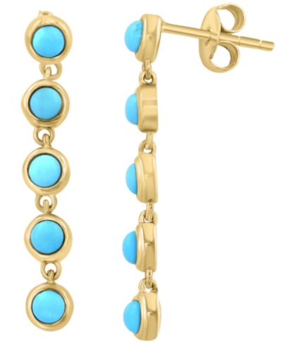 Серьги EFFY Collection бирюза в золоте 14k поверх стерлингового серебра