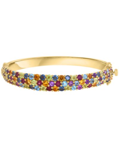 EFFY Collection Multi-Gemstone (12-5/8 ct. t.w.) Bangle in 14k Yellow Gold Plated Over Sterling Silver