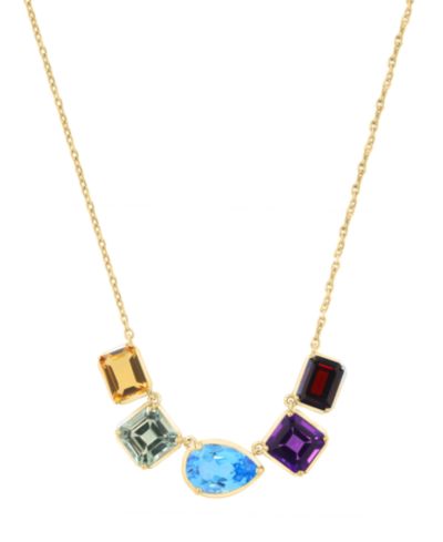Ожерелье EFFY Collection с разноцветными драгоценными камнями (10-1/4 ct. t.w.) из золота 14k на стерлинговом серебре