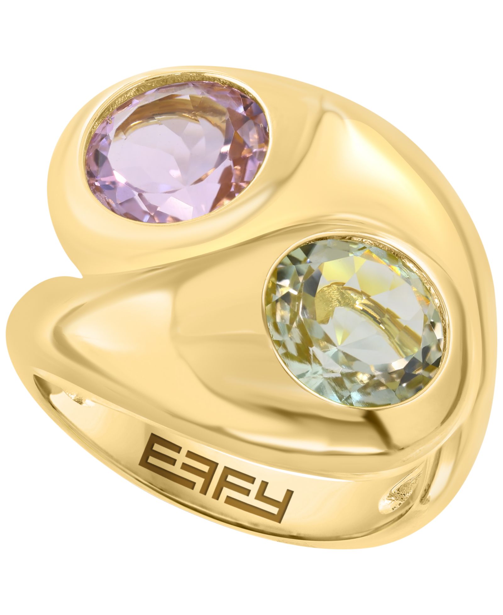 Кольцо EFFY Collection Pink Amethyst (1-7/8 ct. t.w.) & Green Amethyst (2-3/8 ct. t.w.) в золоте поверх серебра