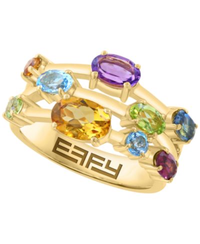 EFFY Collection Кольцо с многоцветными драгоценными камнями (2-1/2 ct. t.w.) из позолоченного стерлингового серебра 14k Gold-Plated
