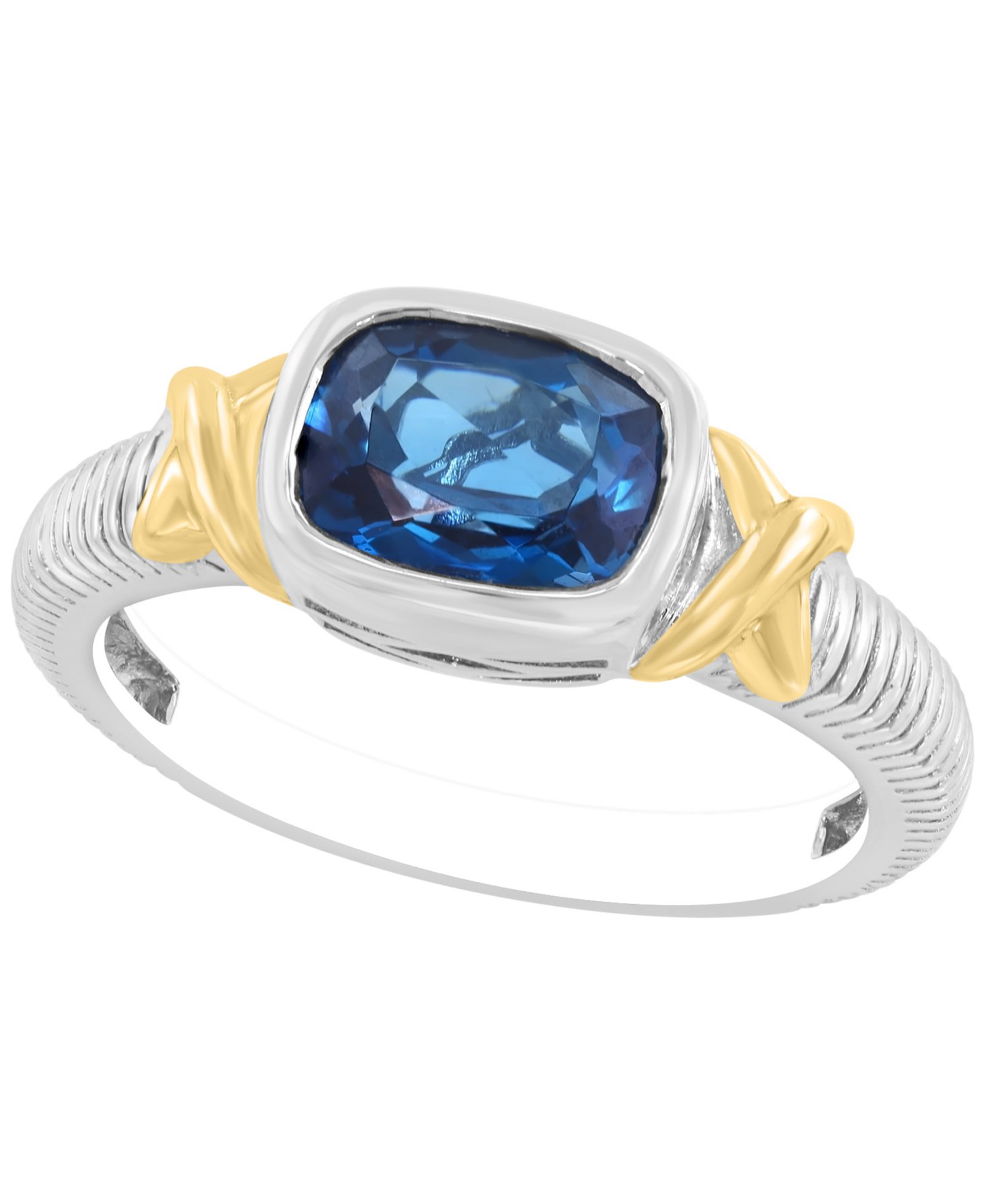 EFFY Collection London Blue Topaz (1-1/2 ct. t.w.) Ring in Sterling Silver with 14k Yellow Gold
