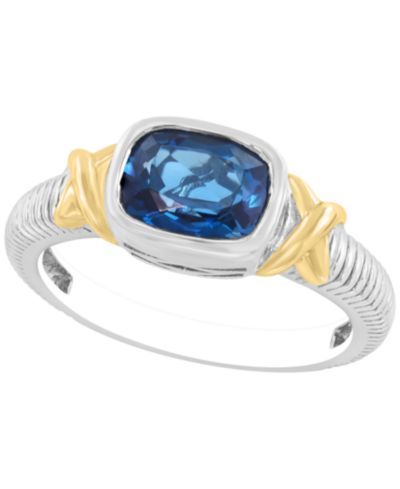 Кольцо EFFY Collection London Blue Topaz (1-1/2 ct. t.w.) из стерлингового серебра с 14k Yellow Gold