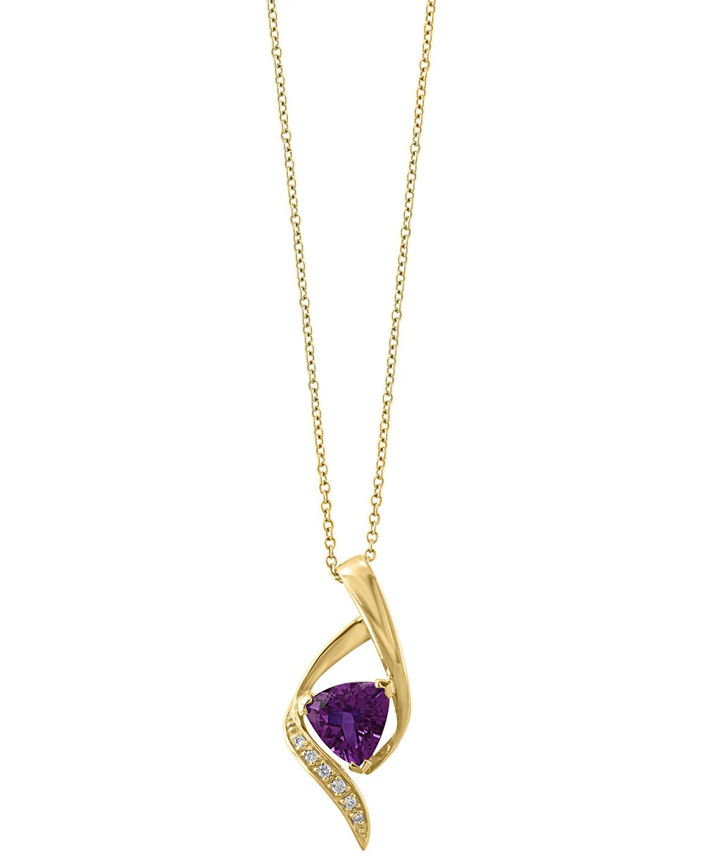 Подвеска EFFY Collection Amethyst & Diamond в золоте поверх Sterling Silver