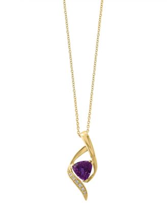 Подвеска EFFY Collection Amethyst & Diamond в золоте поверх Sterling Silver