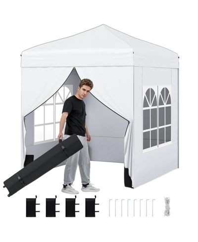 Mecale 6.5x6.5 ft Pop-Up Canopy Tent с 4 боковыми стенками и сумкой на колесах