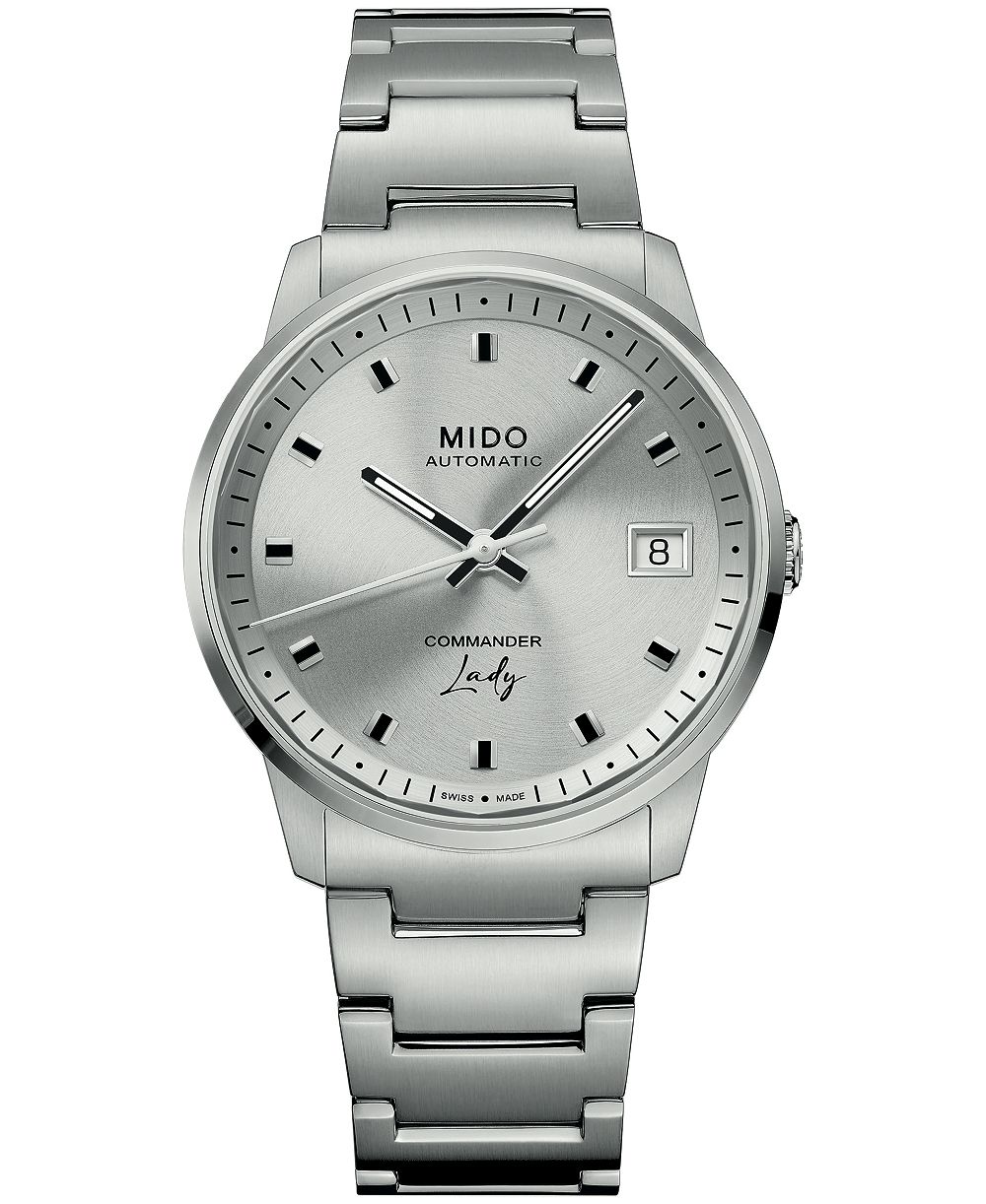 Mido Women's Swiss Automatic Commander Lady Stainless Steel Watch 34mm