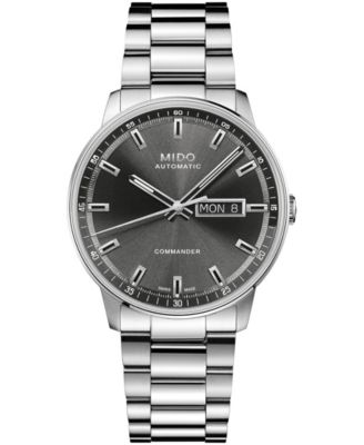 Mido мужские швейцарские автоматические commander datoday день/дата stainless steel часы 40 мм