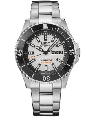 Mido Men's Swiss Automatic Ocean Star 200 Silver Stainless Steel Watch 41mm