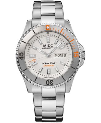 Mido мужские швейцарские автоматические ocean star 200 серебристые stainless steel часы 41 мм
