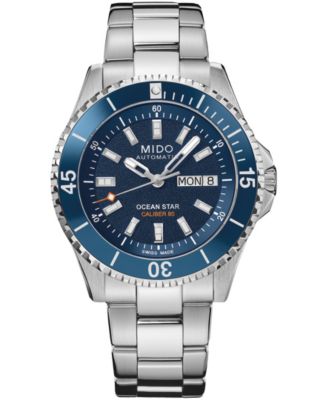Mido мужские швейцарские автоматические ocean star 200 синий циферблат stainless steel часы 41 мм