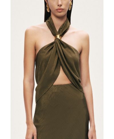 NOCTURNE Women's Twist Halter Neck Bustier