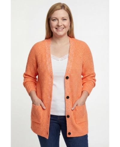 Woman Within Women's Within Button-Front Shaker Cardigan Sweater