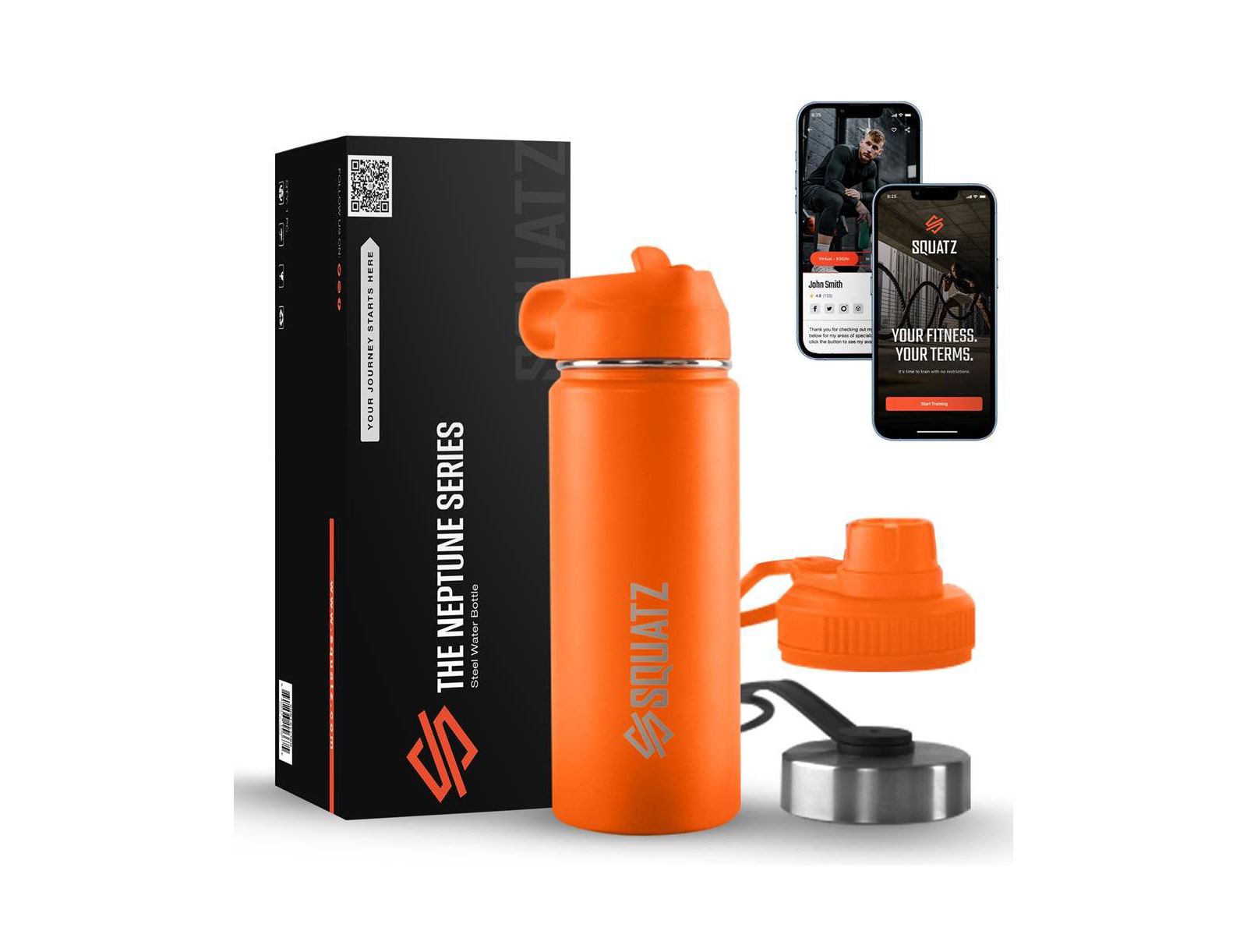SQUATZ 18 oz Insulated Water Bottle - Double Wall, Leak Proof.
